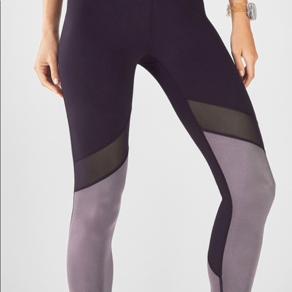 Fabletics Womens Black, Grey, Mesh XS Capri